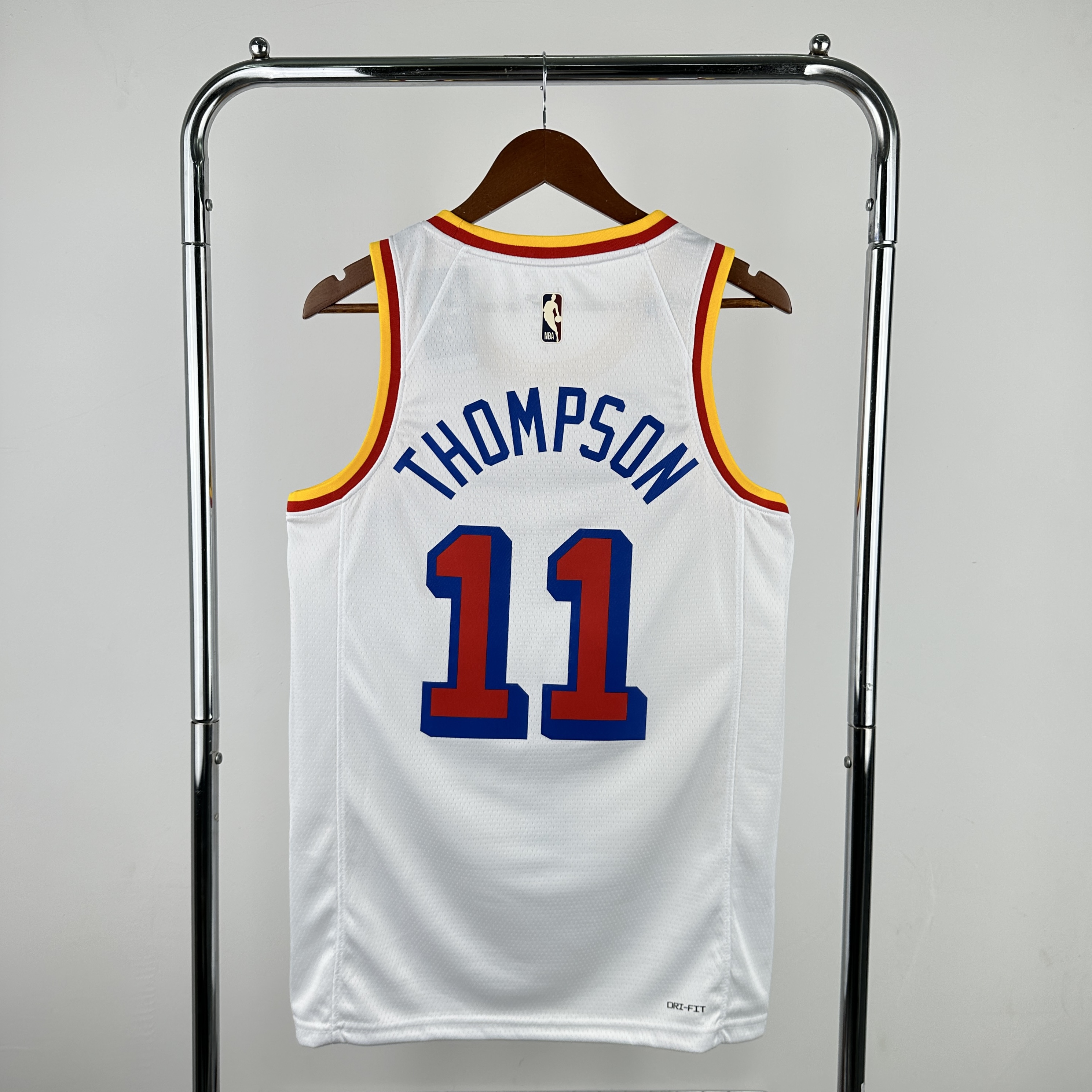 Men Golden State Warriors #11 Thompson White Season Throwback Nike 2025 NBA Jersey